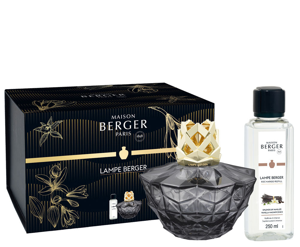 Lampe Berger Geschenkset Kali Schwarz - Bourbon Vanille von Maison