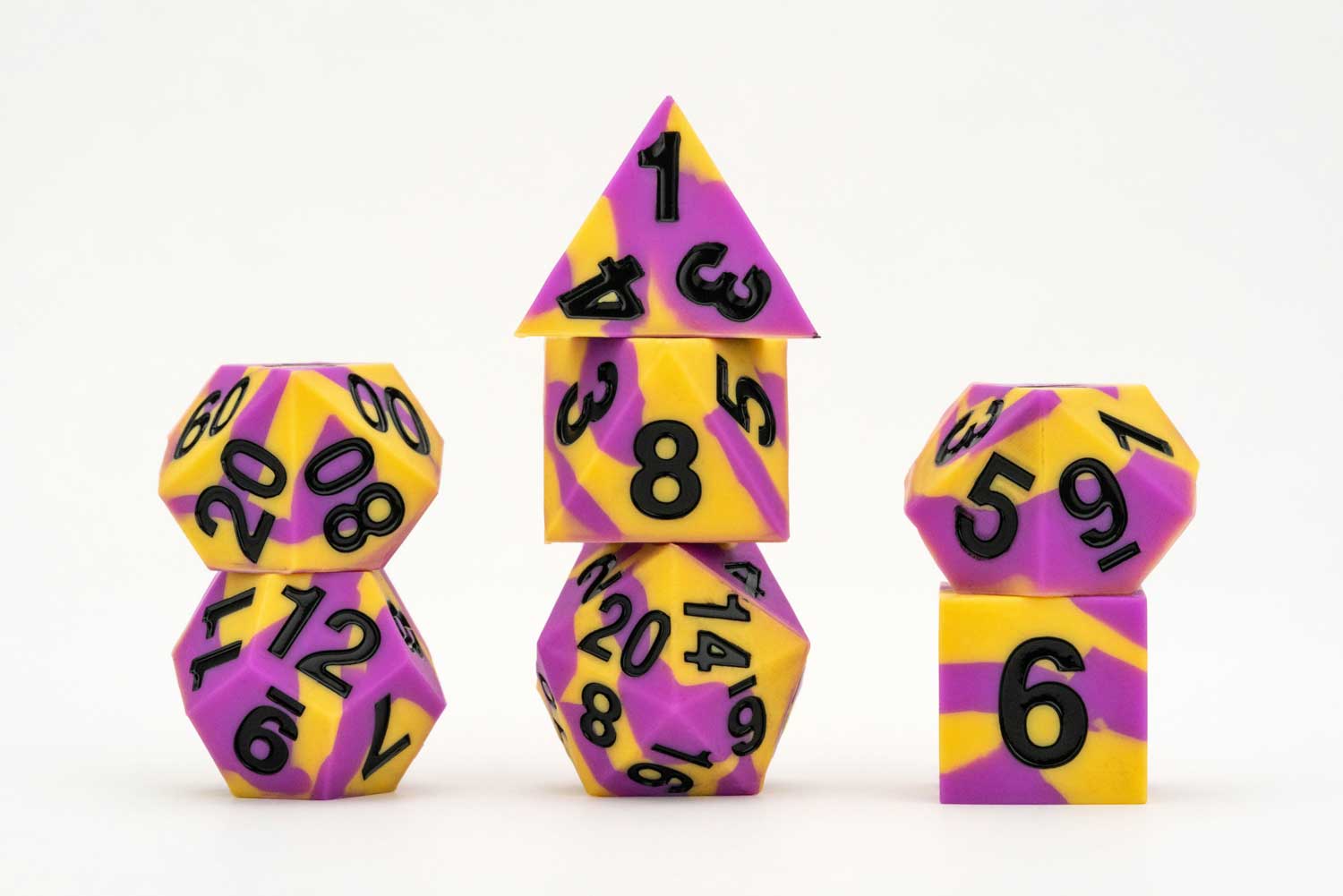 Sharp Edge Silicone Rubber Dice Set: Intersex Pride – FanRoll
