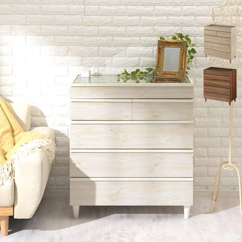 ガラスコレクションケース付チェスト チェスト 引き出し タンス