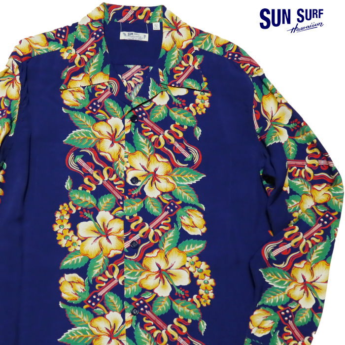 SUN SURF サンサーフ アロハシャツ 長袖 BLESSING GIFTFROM HAWAII