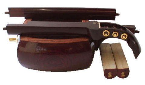 日野屋和楽器店/金ぼそ（金棹）津軽三味線（紅木製）販売