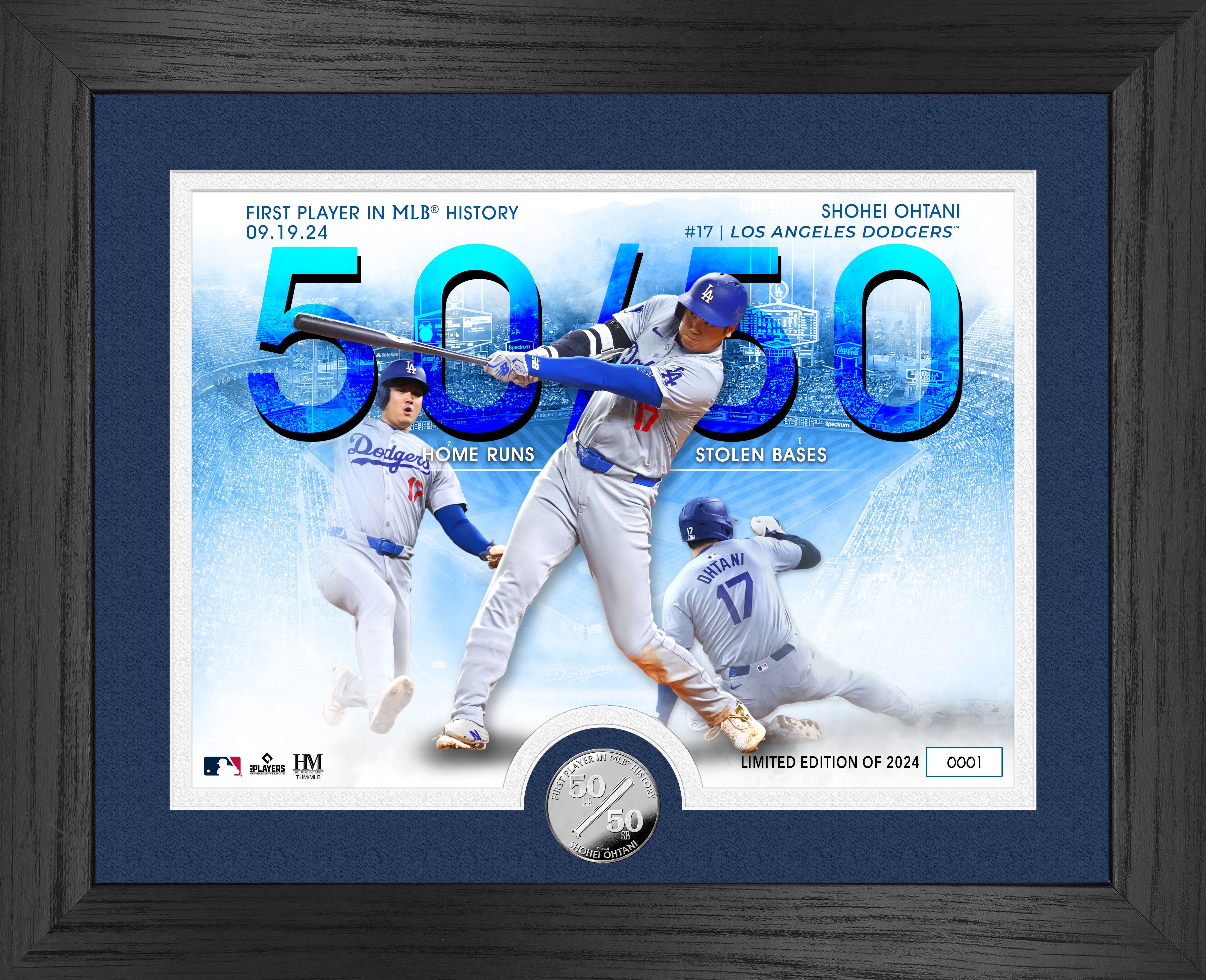 Shohei Ohtani MLB Record 50/50 Silver Coin Commemorative Photo Mint