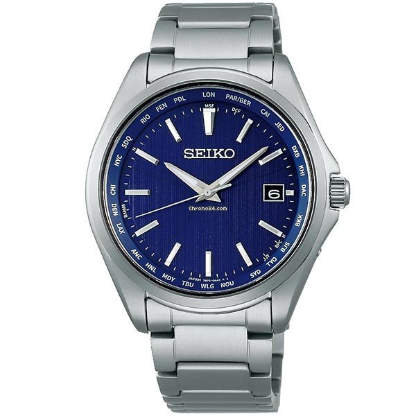 SEIKO SELECTION SBTM289 World Time Solar Radio Titanium Men's