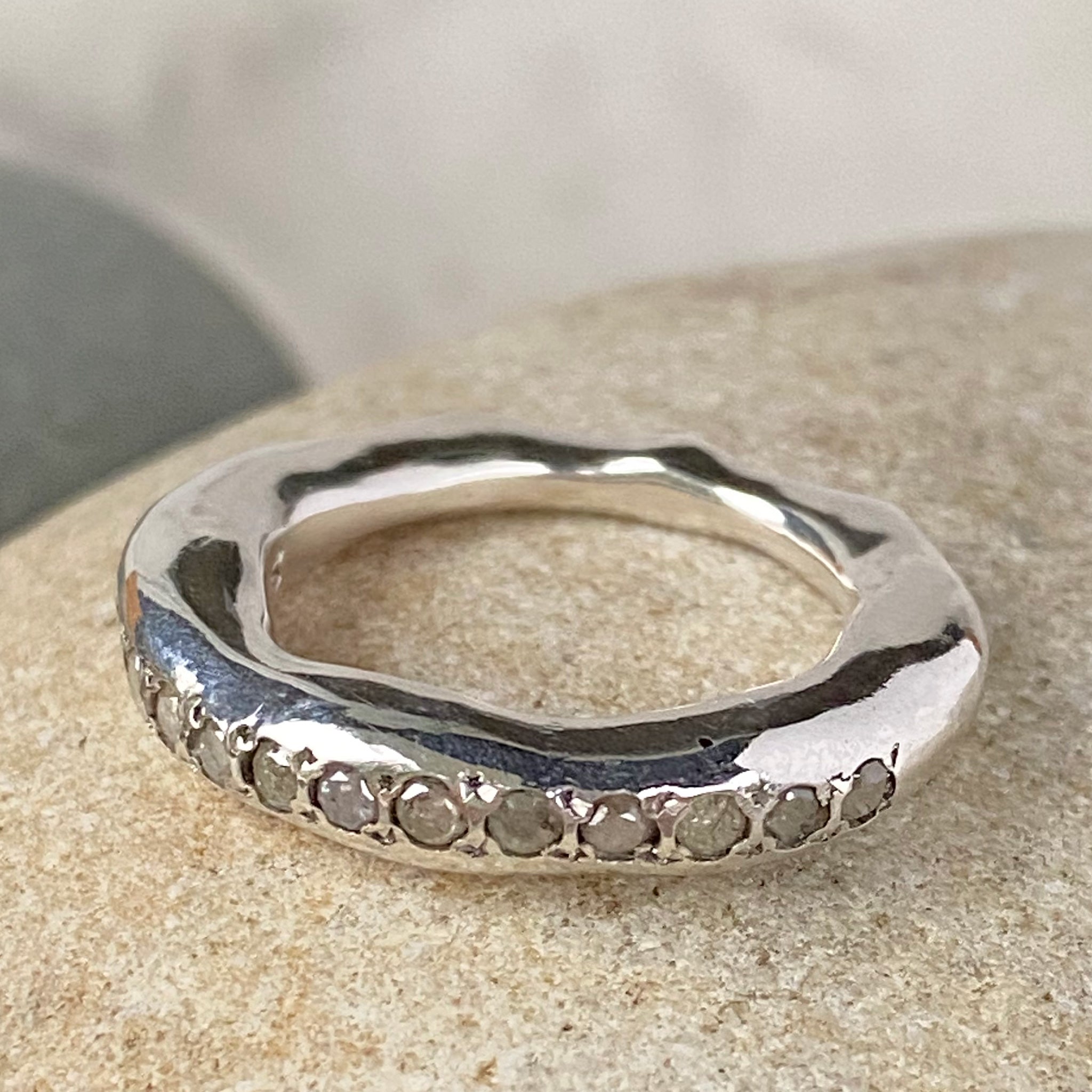 Rosa Maria Sei5 Silver Ring w/icy White Diamonds – A Mano: Luxury