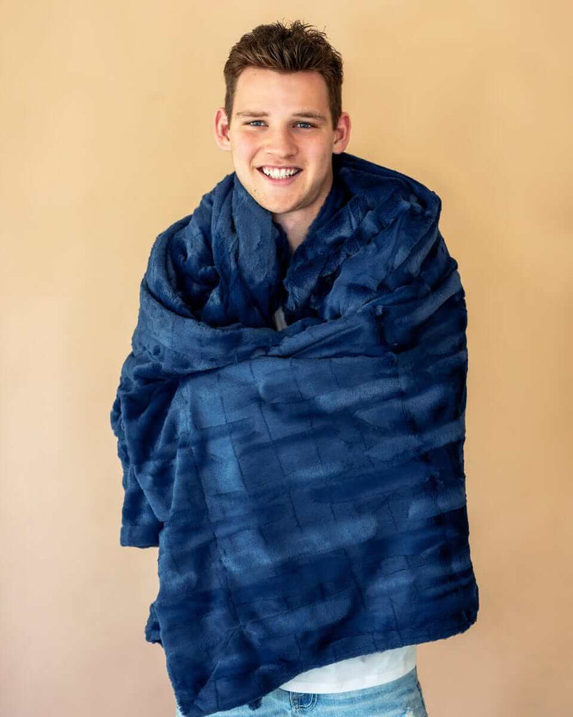Sorbet Navy Blanket | Minky Couture
