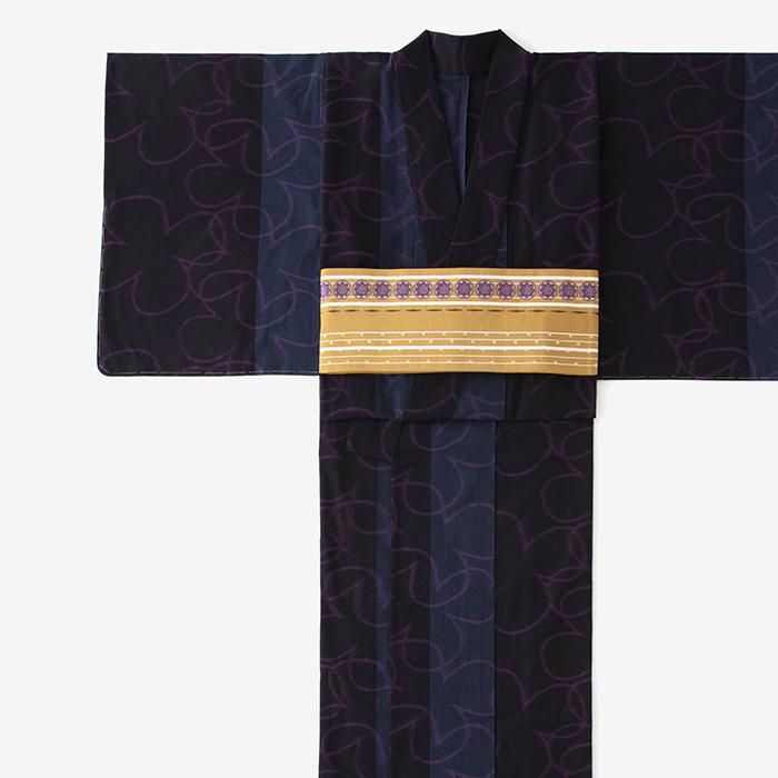 お仕立て別】久留米絣 反物／しあわせ 濡羽色（ぬればいろ）