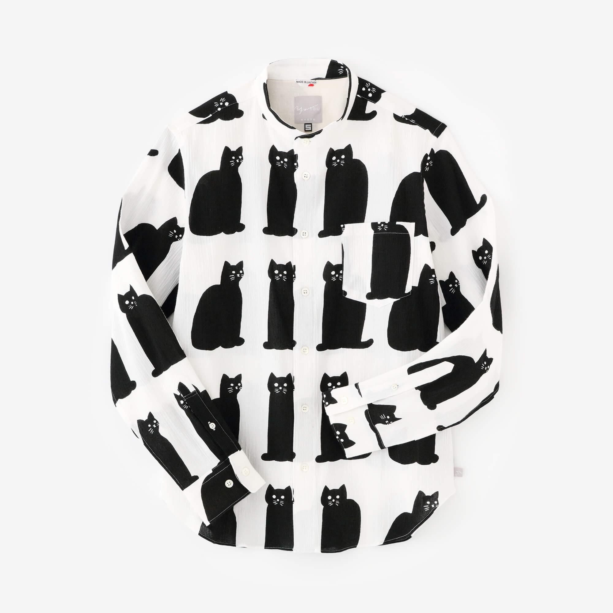 3月10日頃発送予定】高島縮 20/20 スタンドカラーシャツ／きまぐれ