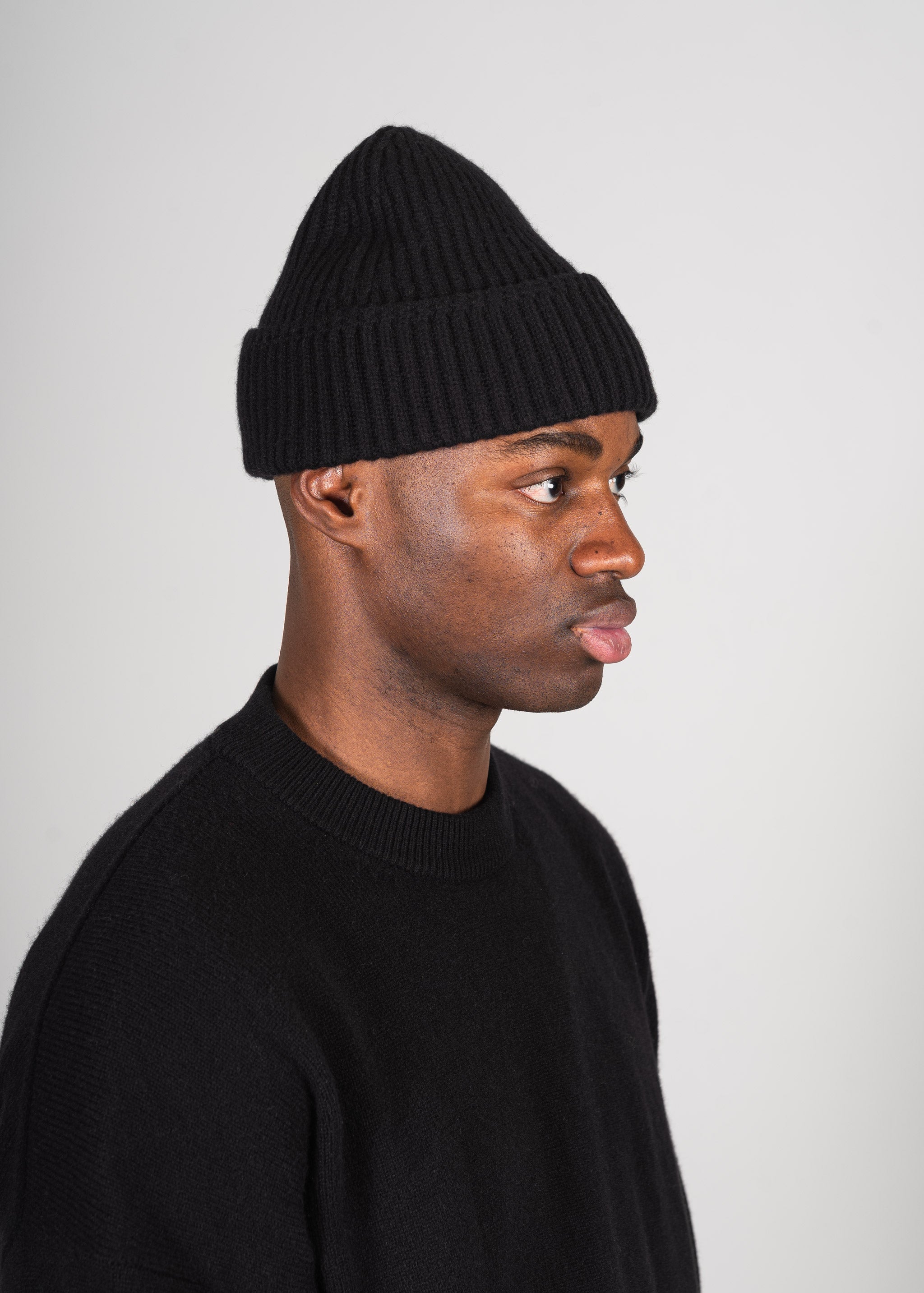 Cashmere Wool Beanie – Yacaia Y-0004 Black (Unisex)