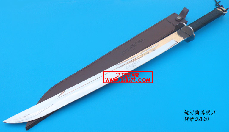 六号RAMBO镜刃兰博腰刀小号护手兰博武士刀六蓝博最后武士_绳柄军刀_