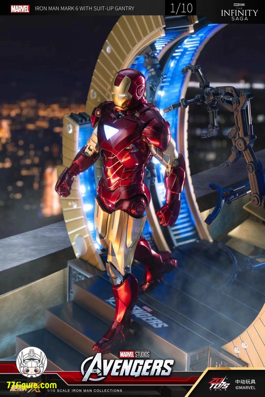 中動玩具 マーベル正規品 1/10 アイアンマン マーク 6 & スーツアップ