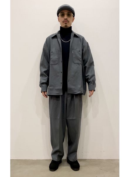 COOTIE / Wool Serge 2 Tuck Easy Pants -Gray- | 80-HACHIMARU-
