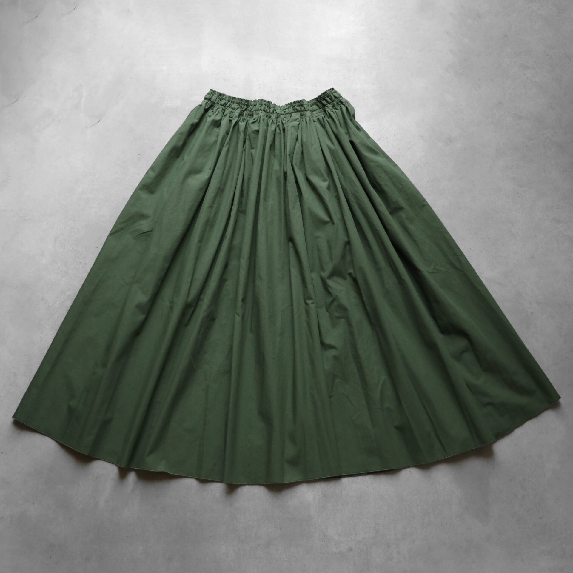 オーガニックコットンロングスカート（エバーグリーン）【レディス