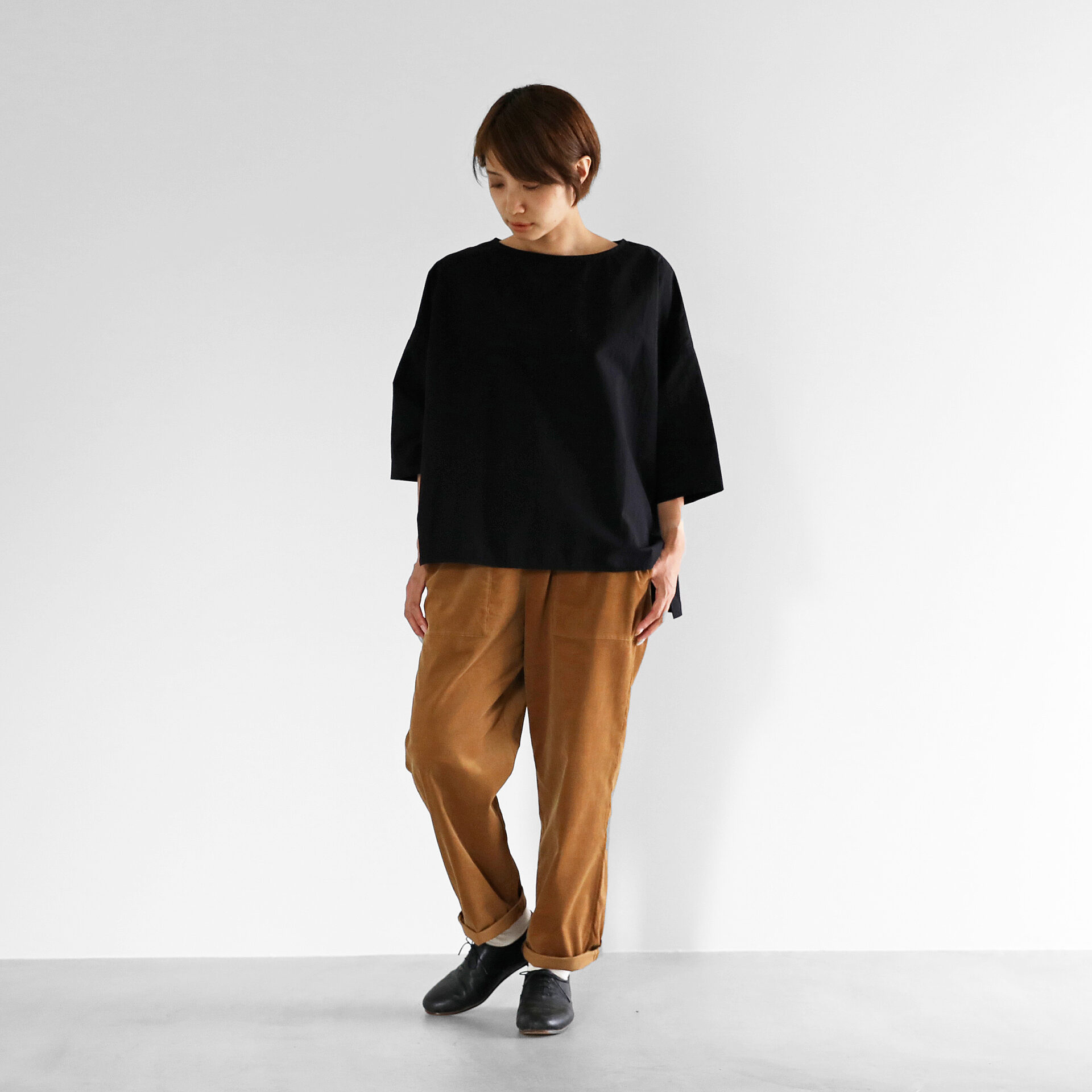 みじんコールイージーワークパンツ（キャメル＆ダークネイビー）【ユニ