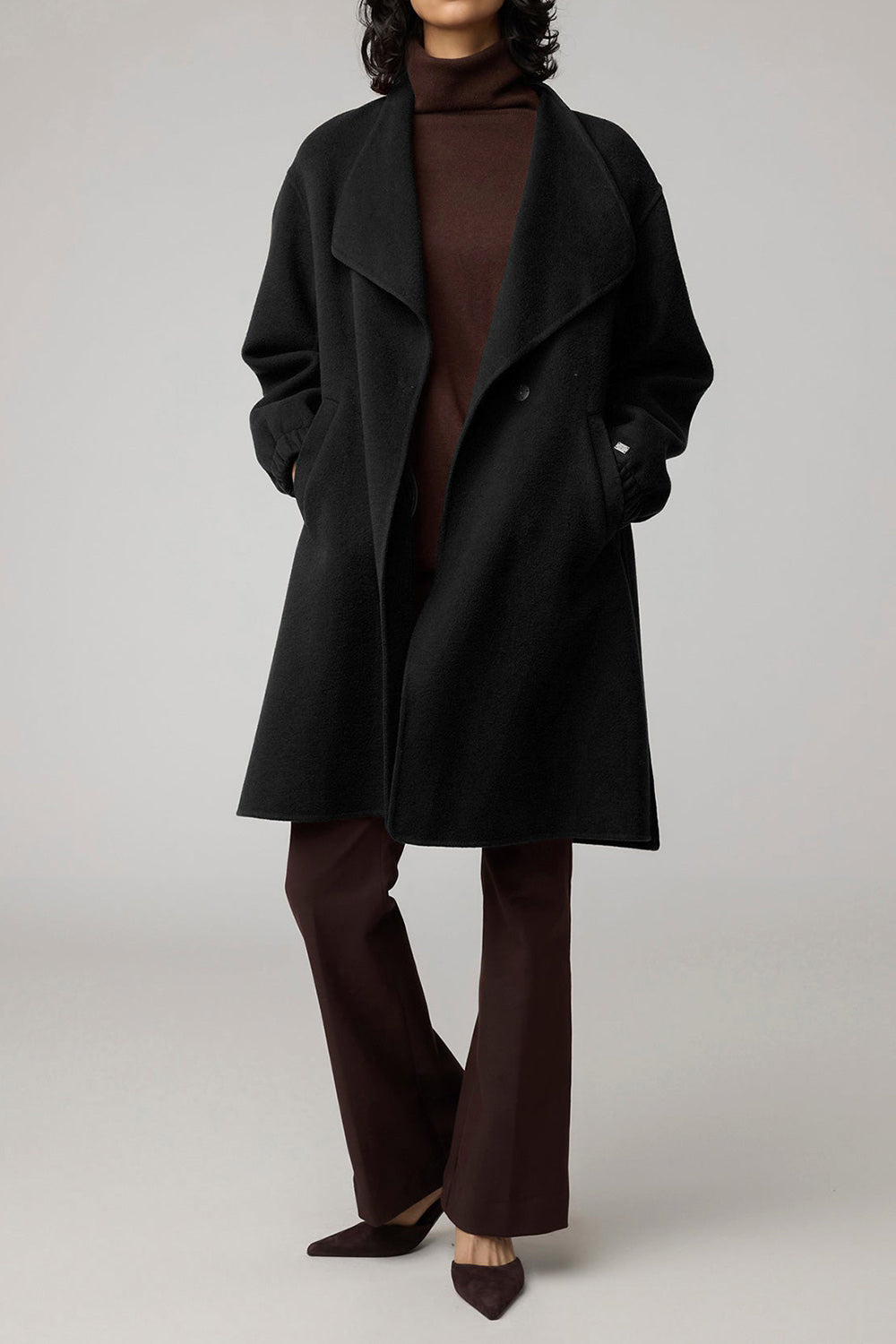 Souzie Black Oversized Wool Coat by Soia & Kyo | La petite garçonne