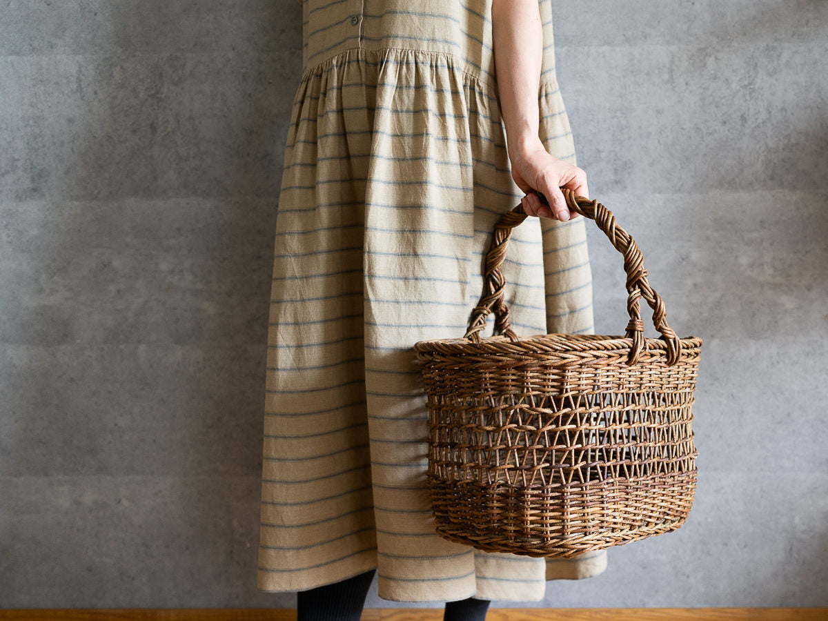 あけび楕円かご すかし編み 持ち手付き | 市川籠店 – 市川籠店 | 1basketry