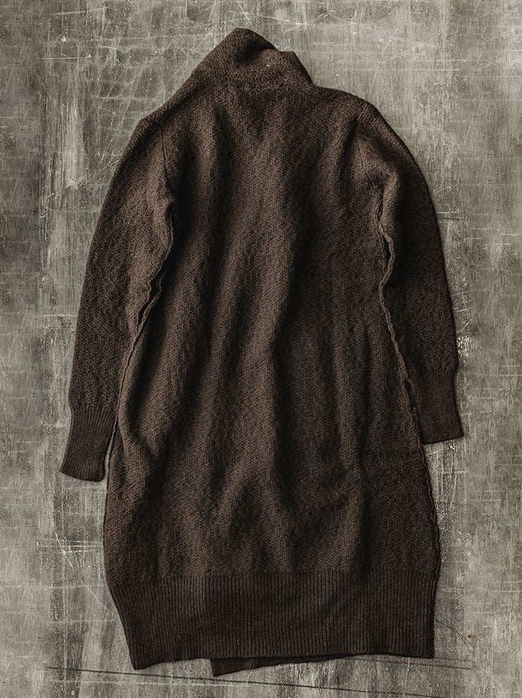 DANIEL ANDRESEN GREEN long knit cardigan / CHOCOLATE
