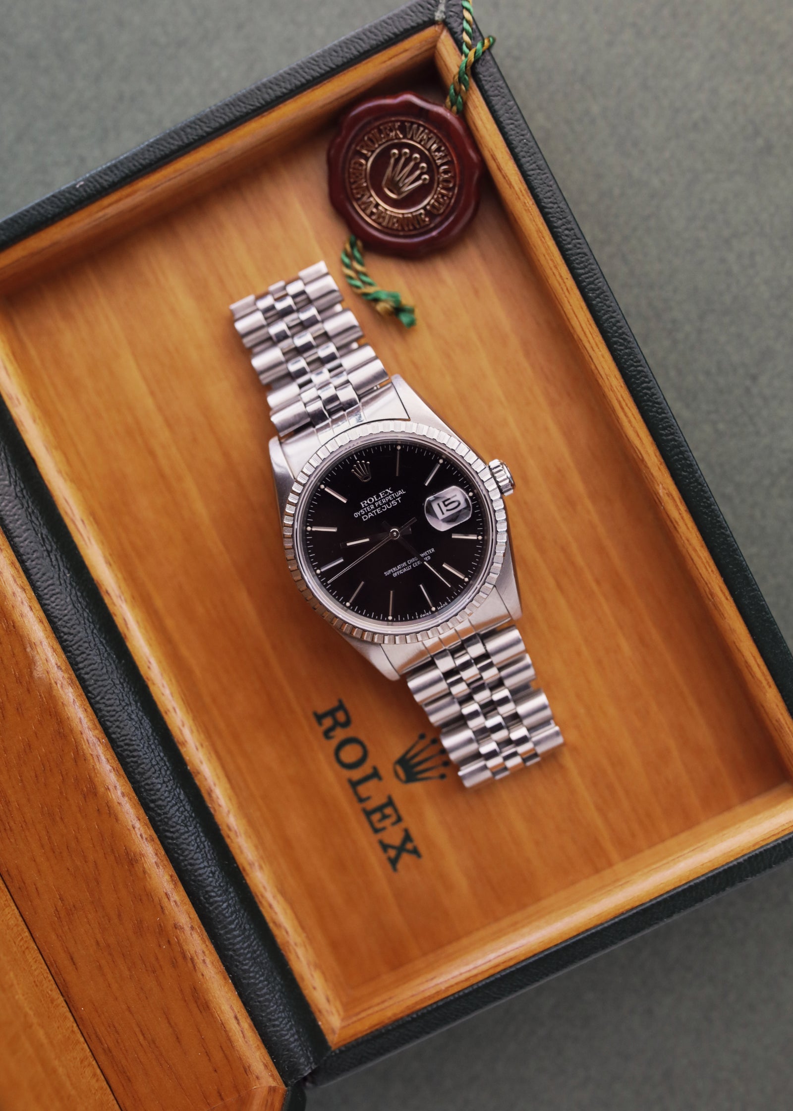 Rolex Datejust 16220 Black Sandy Dial w/Box - 1989 – 25 Dials