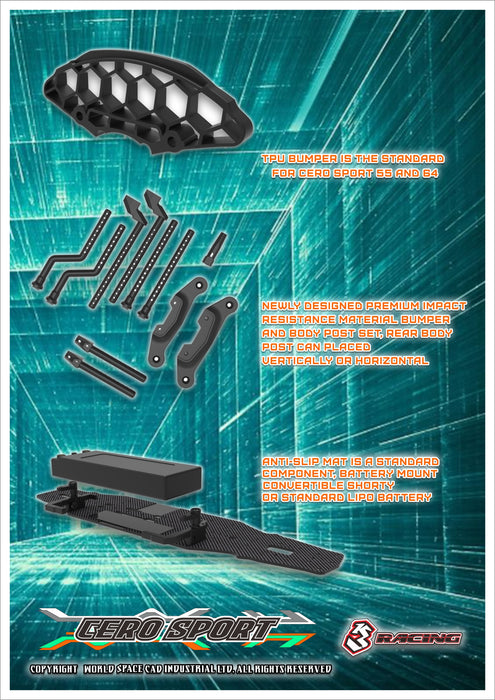 KIT-CERO SPORT 64 Structure Matt Graphite — 3Racing Shop