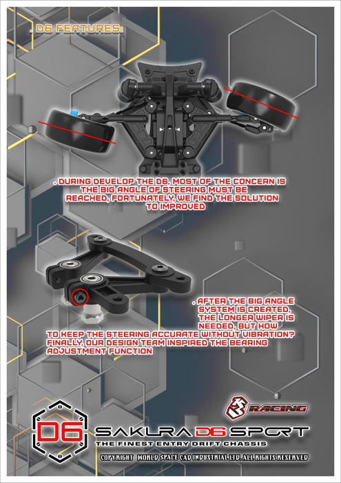 KIT-SAKURA D6GA 3RACING Sakura D6 Sport Carbon Graphite Version