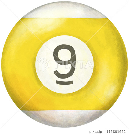 ビリヤードボール 9番のイラスト素材 [113801622] - PIXTA