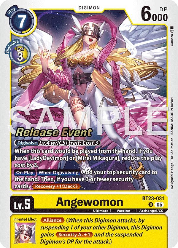 Angewomon - Hackers' Slumber Release Event Cards - Digimon Card