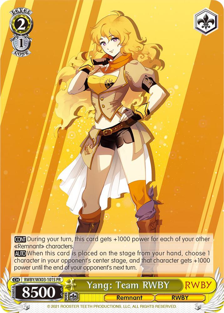 Yang: Team RWBY (Alternate Art) - RWBY - Weiss Schwarz - TCGplayer.com
