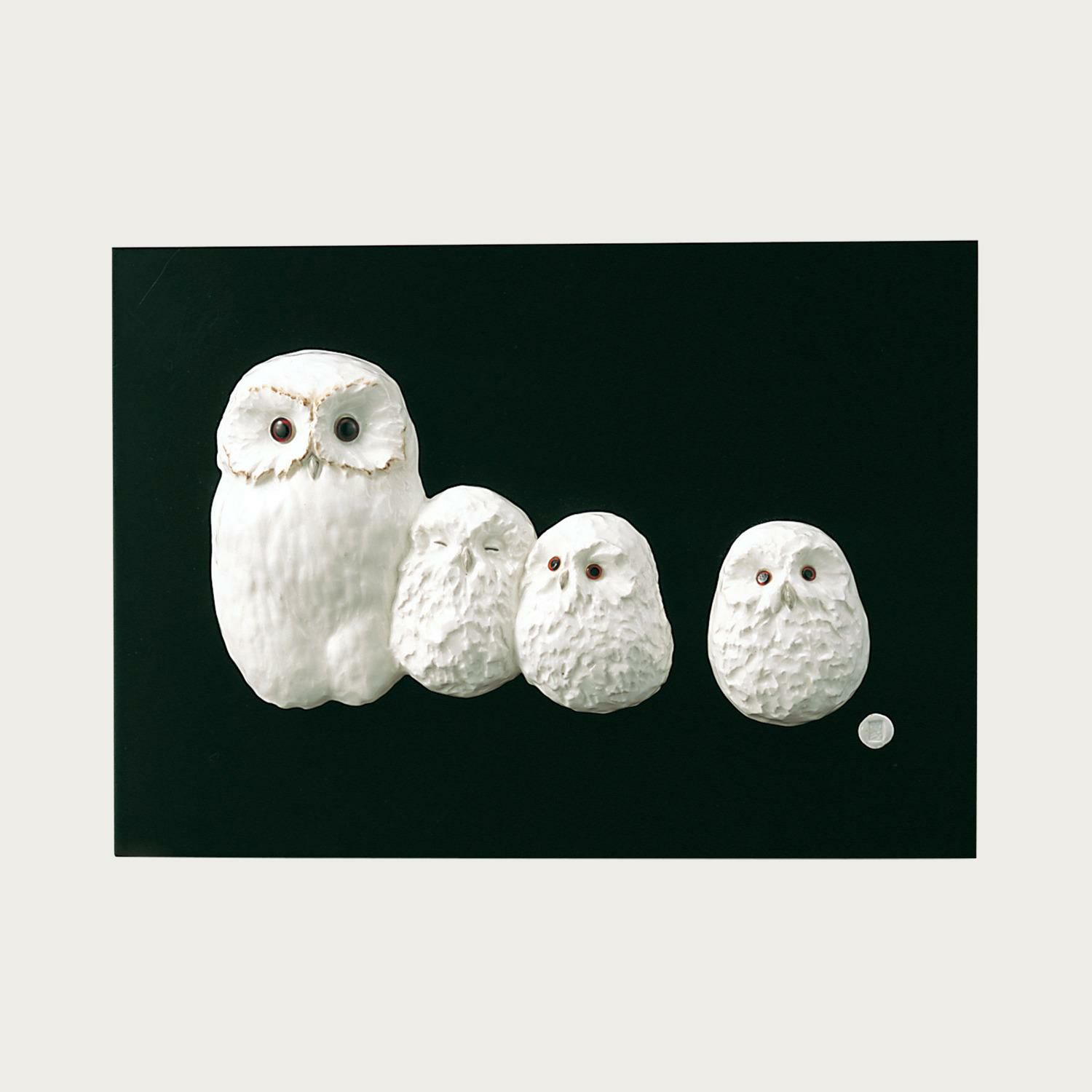 陶額 “フクロウ親子” | ノリタケ食器公式オンラインショップ