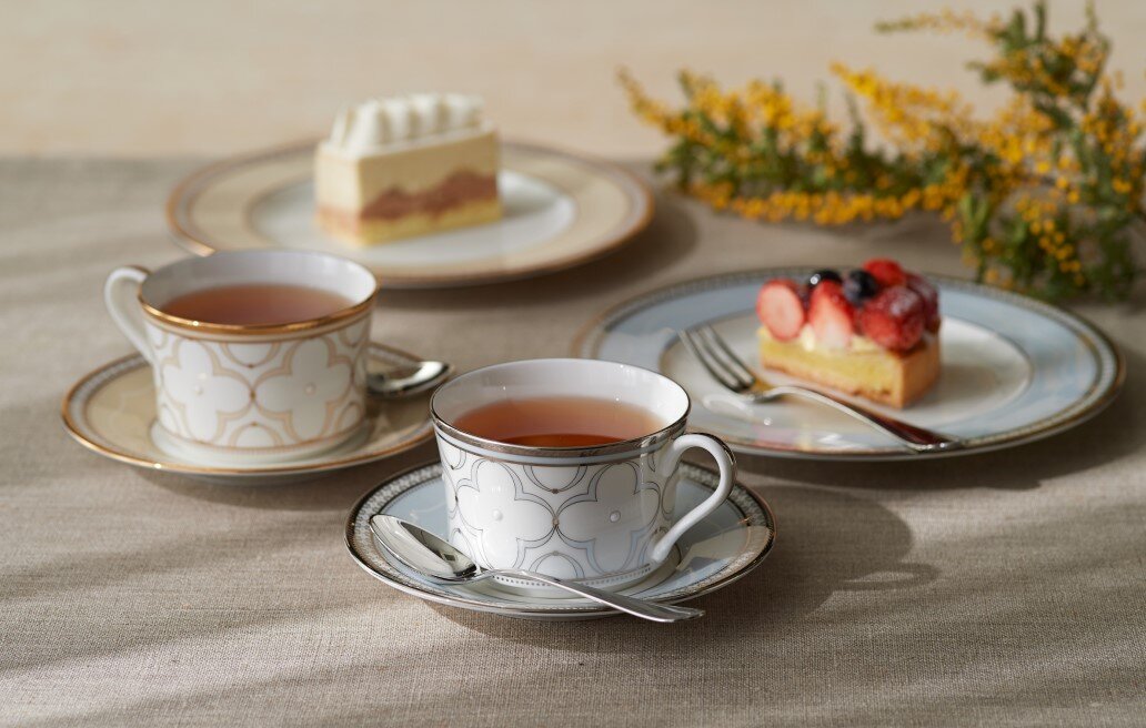 トレフォリオゴールド&プラチナ カップ&ソーサーペア (色変り