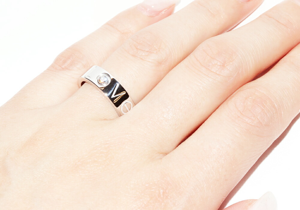 商品詳細｜カルティエ K18WG ダイヤ1P LOVEリング ラブリング 幅5.5