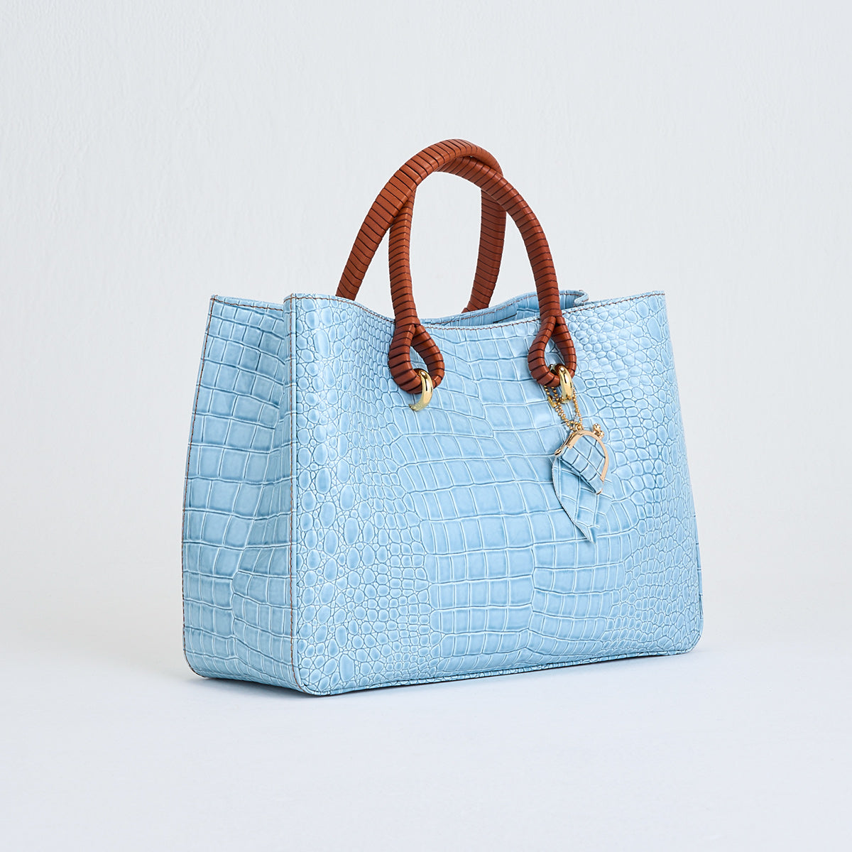 巻き手バッグA4 エナメル ブルーグレー ｜ 鎌倉のバッグ 鎌倉高野