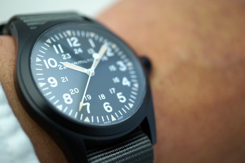 最新作 安心なカーキフィールド メカ H69409930 BLACK ハミルトン専門