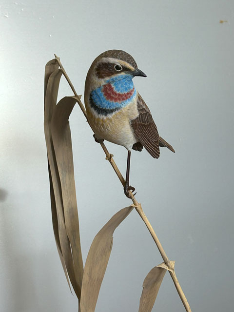 チョウゲンボウ 木彫りの野鳥 野鳥彫刻 リアルバードカービング