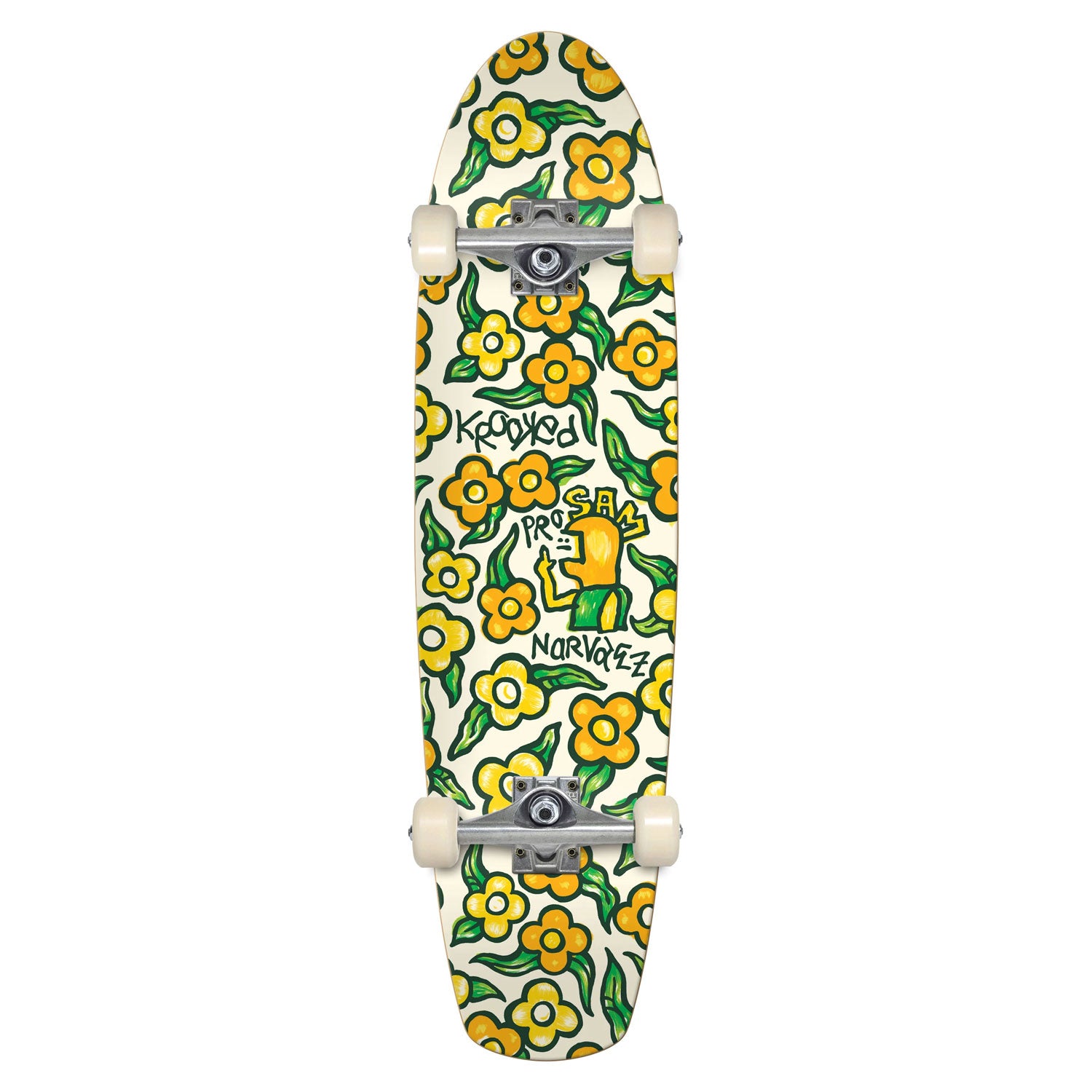 Krooked Skateboard Sam Narvaez Flowers Zip Zinger 7.75