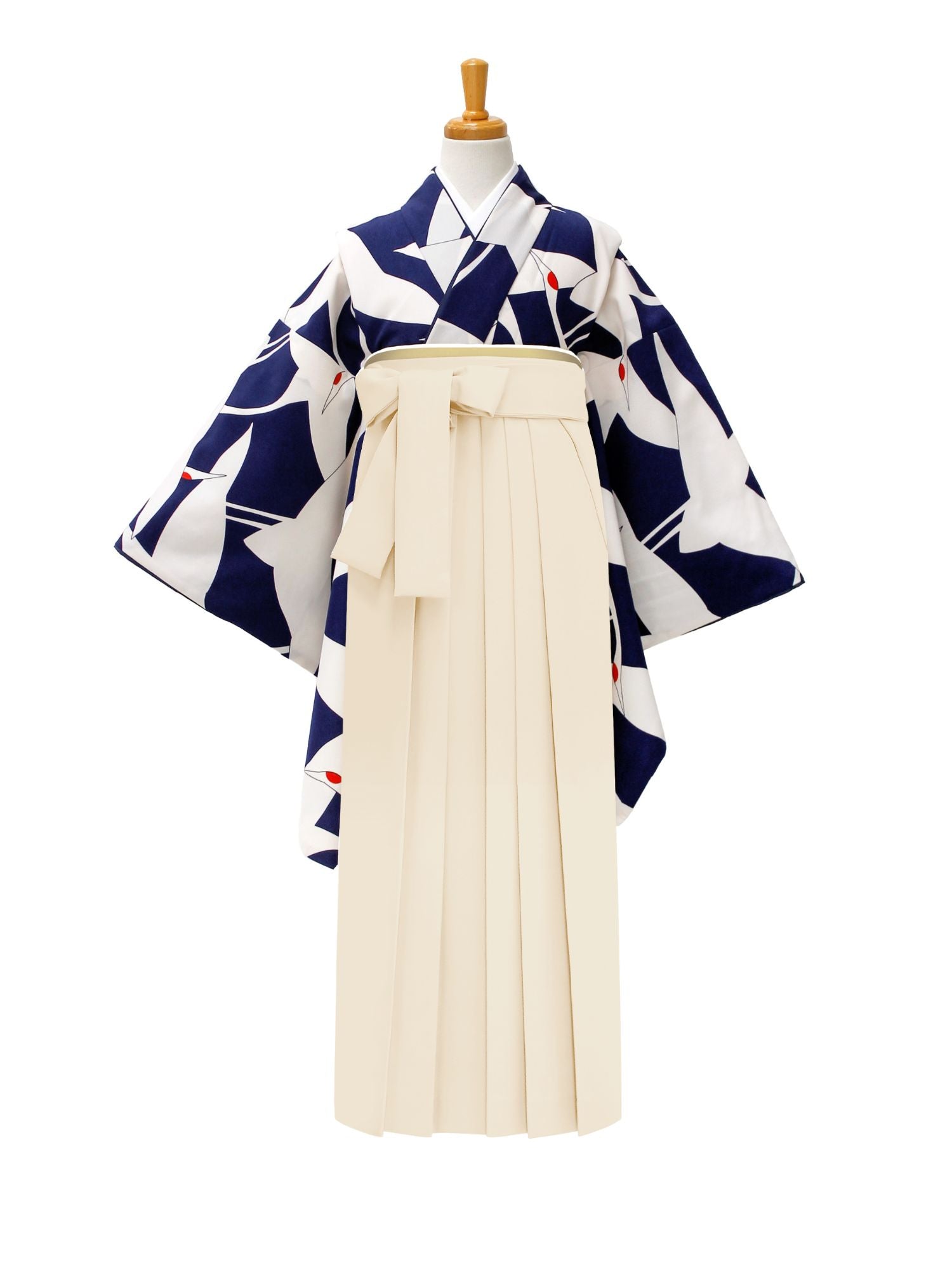 C0012 シルエット鶴 / 紺 | 卒業式小学生袴レンタル | tententen