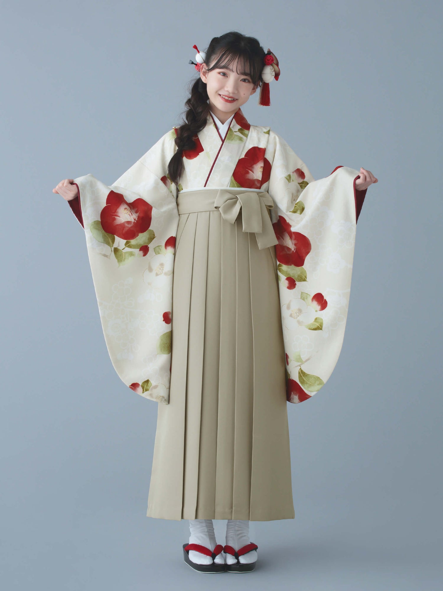 C0001 梅椿 / 赤 | 卒業式小学生袴レンタル | tententen – tententen
