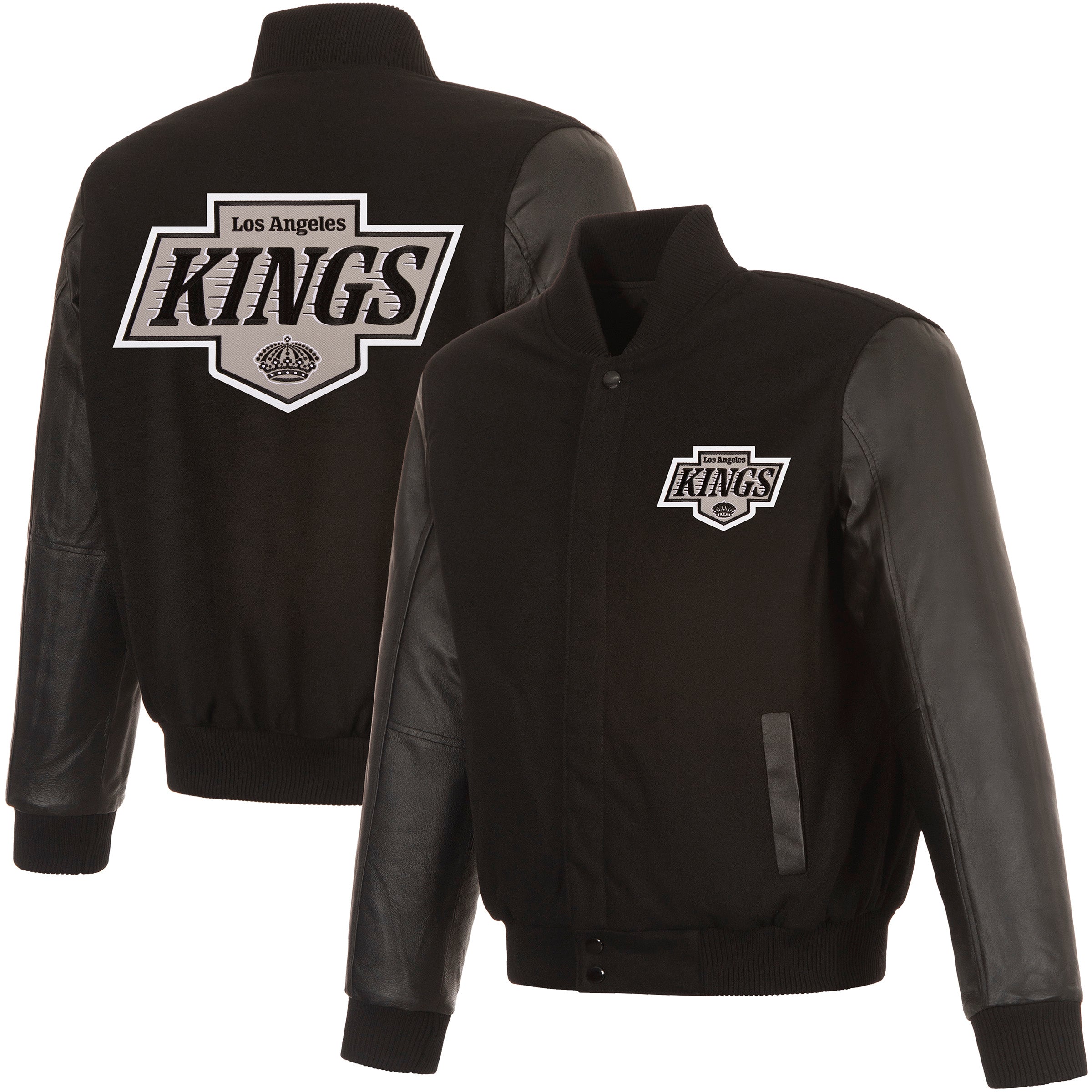 Kings JH Design Wool and Leather Black Sleeve Jacket – TEAM LA Store
