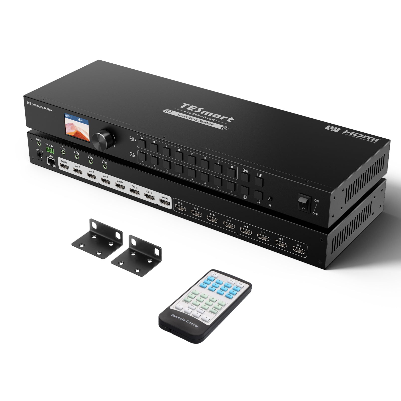 4x4 HDMI シームレスマトリックススイッチ 1920x1080@60Hz、LCD