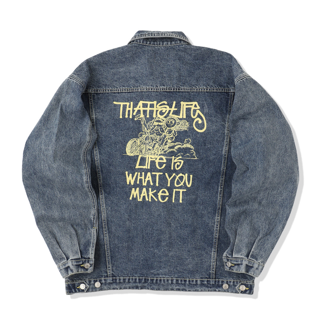 Vintage styles Biker Denim Set up / Jacket – That's life online store
