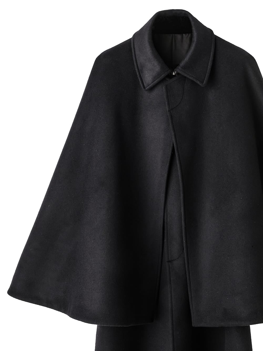 sj.0023AW25-black ケープコート The Black-and-White Realism 2025