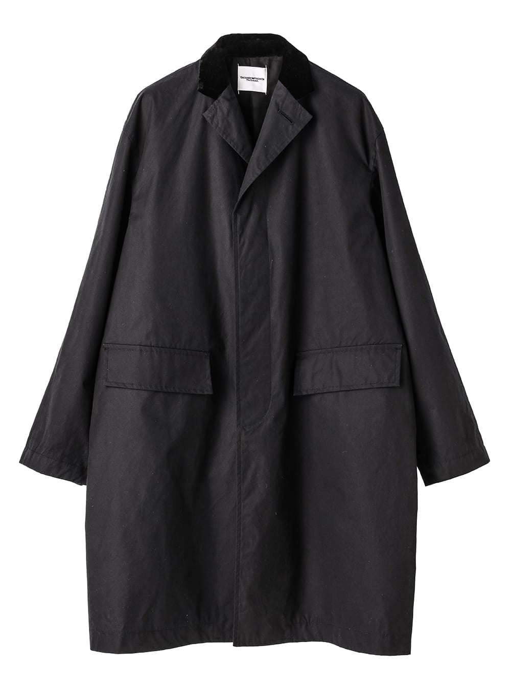 sj.0025AW25-black ベルベットカラーチェスターフィールドコート The