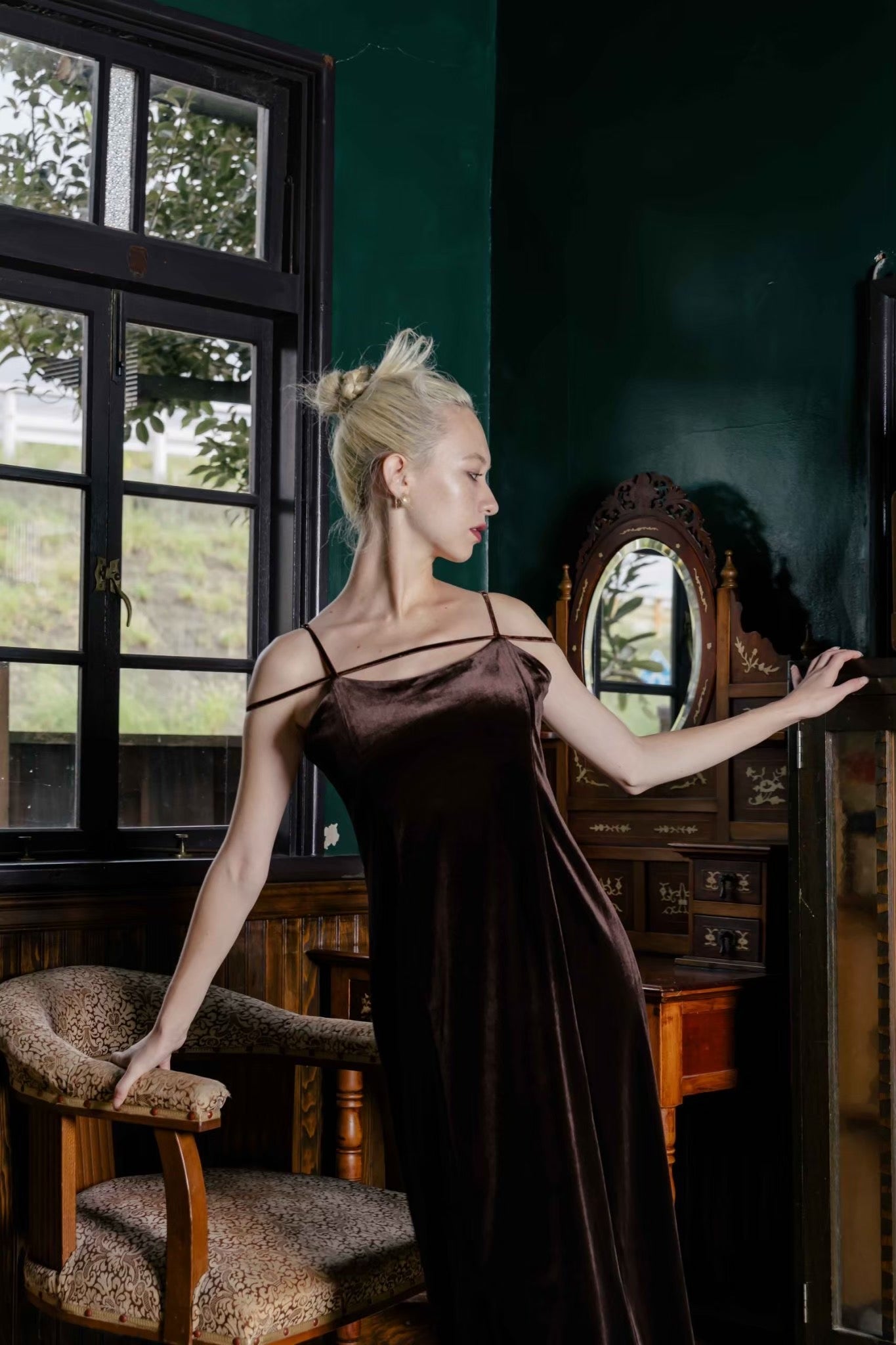 THETOE Neue Velour Dress ベルベット ワンピース Neue Velour Dress