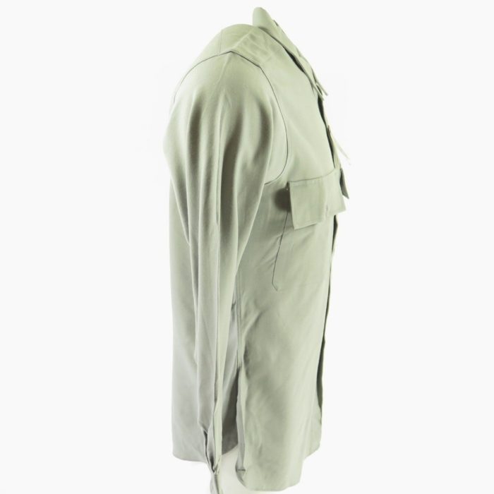 Vintage 50s Gabardine Shirt Sanforized Medium Deadstock Gray Wool