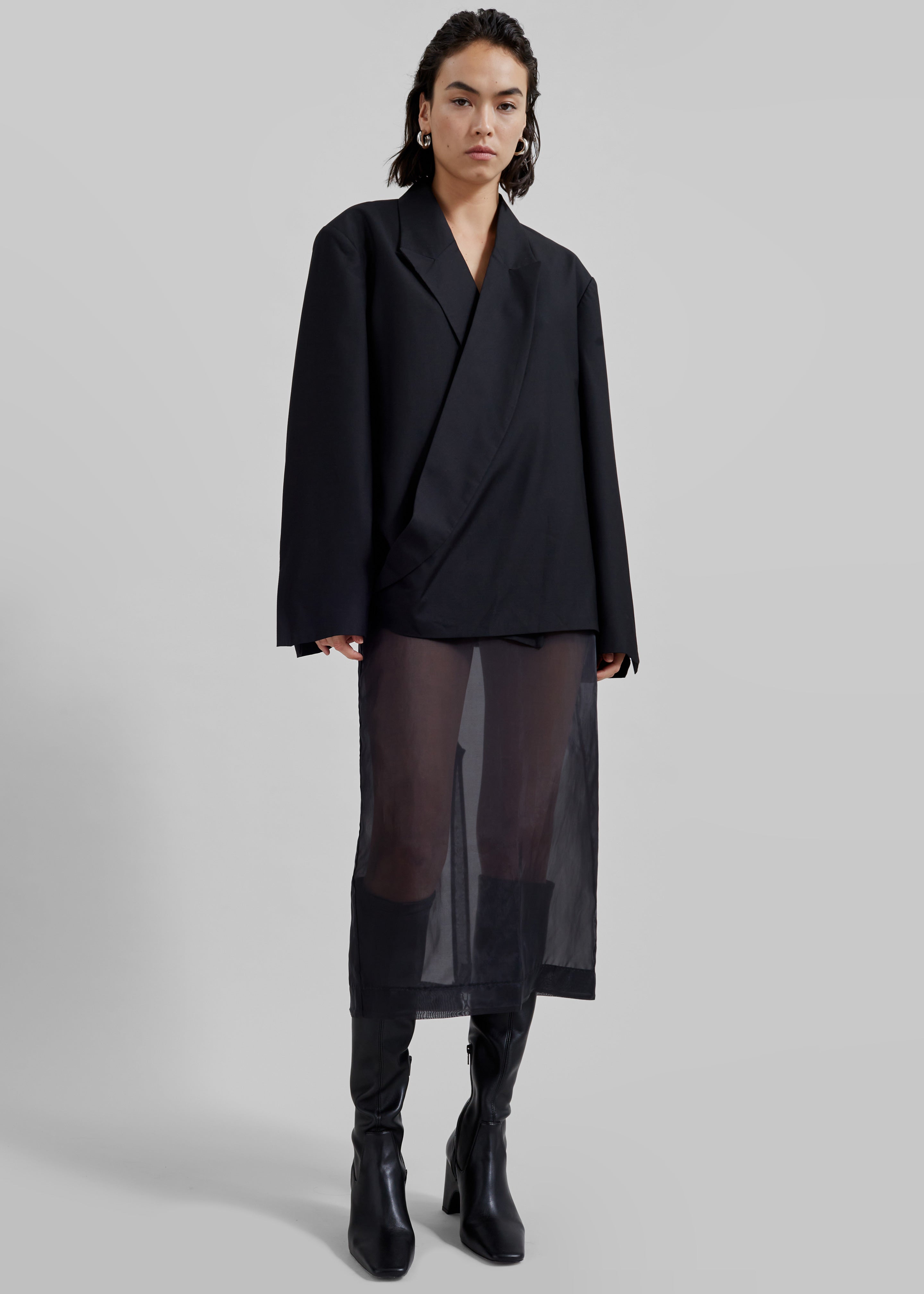 Peri Sheer Midi Skirt - Black – The Frankie Shop