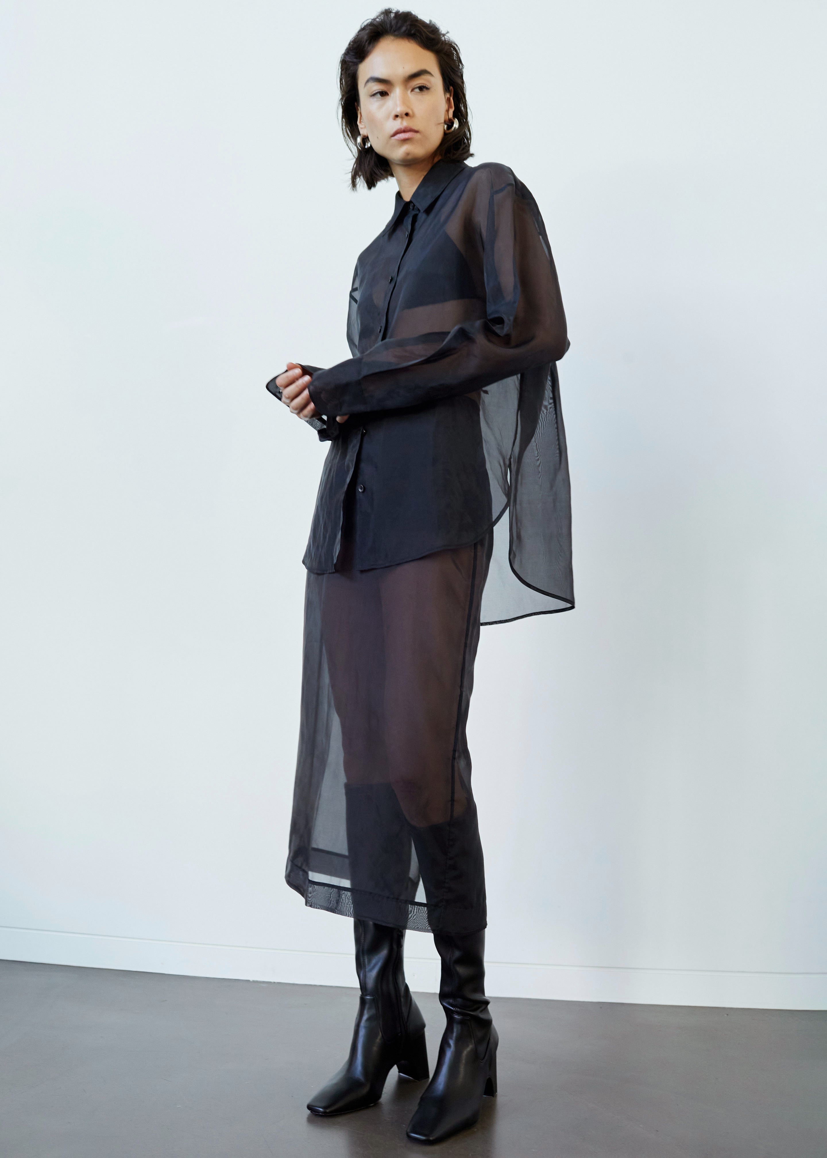 Peri Sheer Midi Skirt - Black – The Frankie Shop