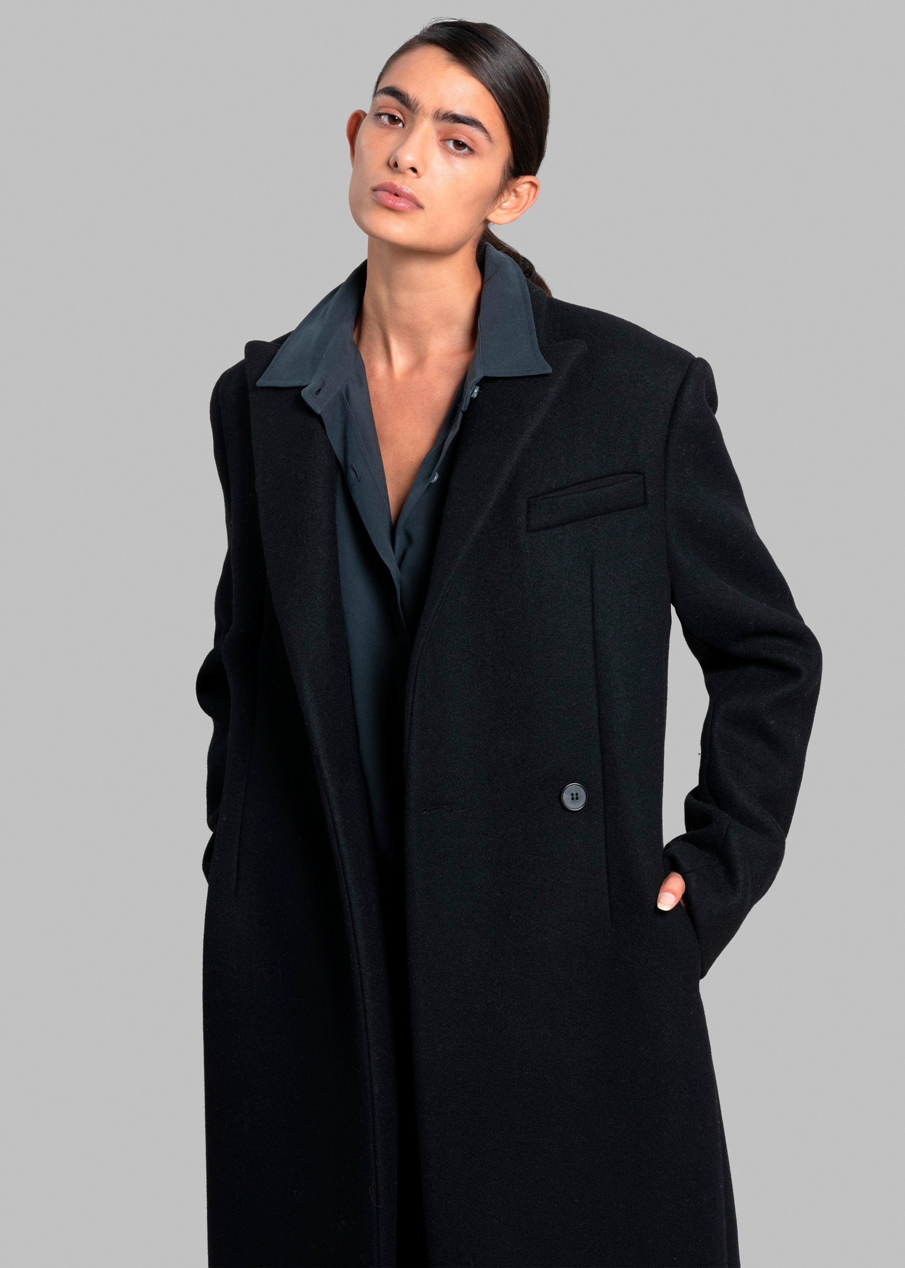 Melva Long Coat - Black – The Frankie Shop