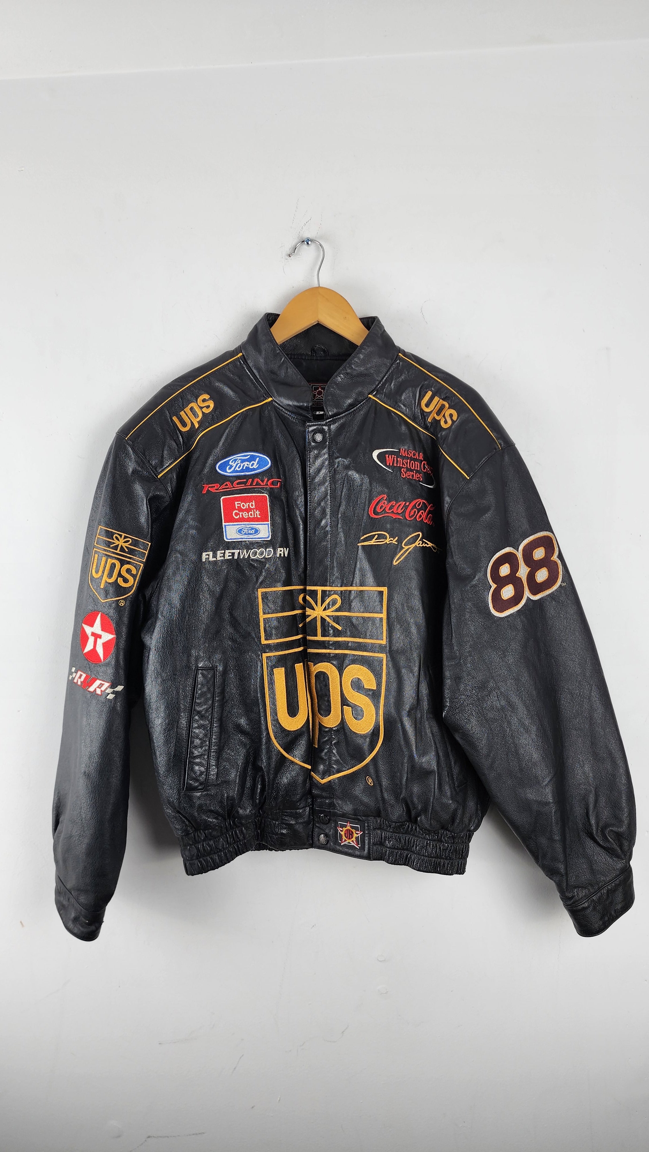 Vintage Jeff Hamilton Design UPS Leather Nascar Jacket – The Igala NYC