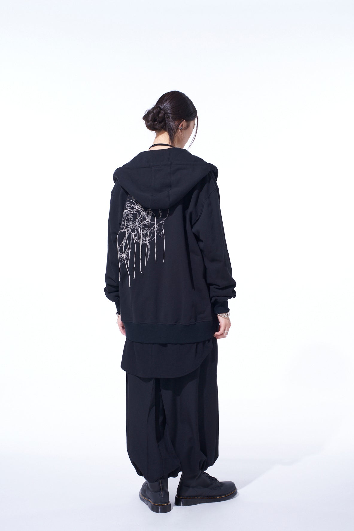 FRENCH TERRY FLOWER EMBROIDERY ZIP-UP HOODIE – THE SHOP YOHJI YAMAMOTO