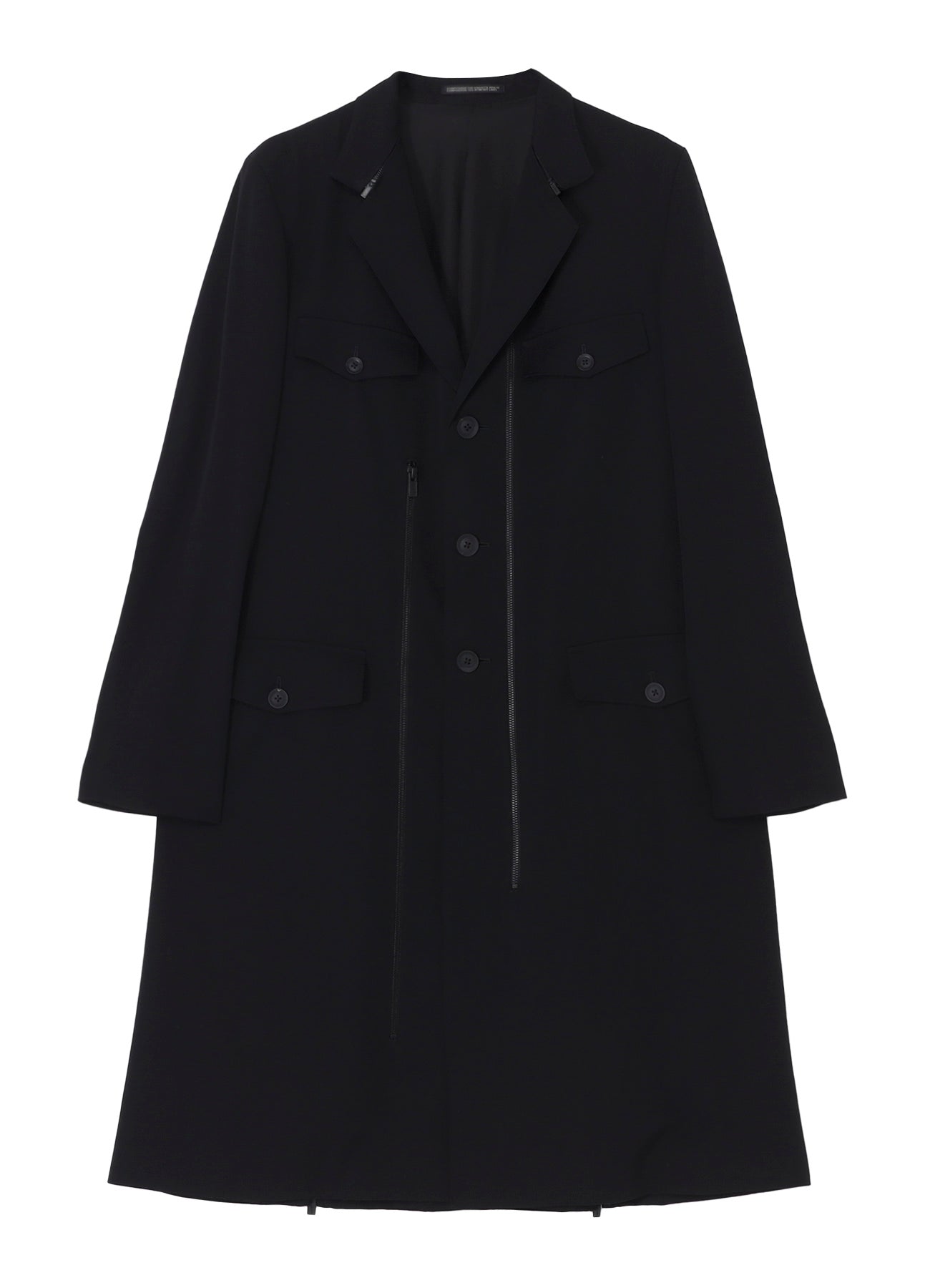 WOOL GABARDINE 3BUTTONS ZIP LONG COAT – THE SHOP YOHJI YAMAMOTO