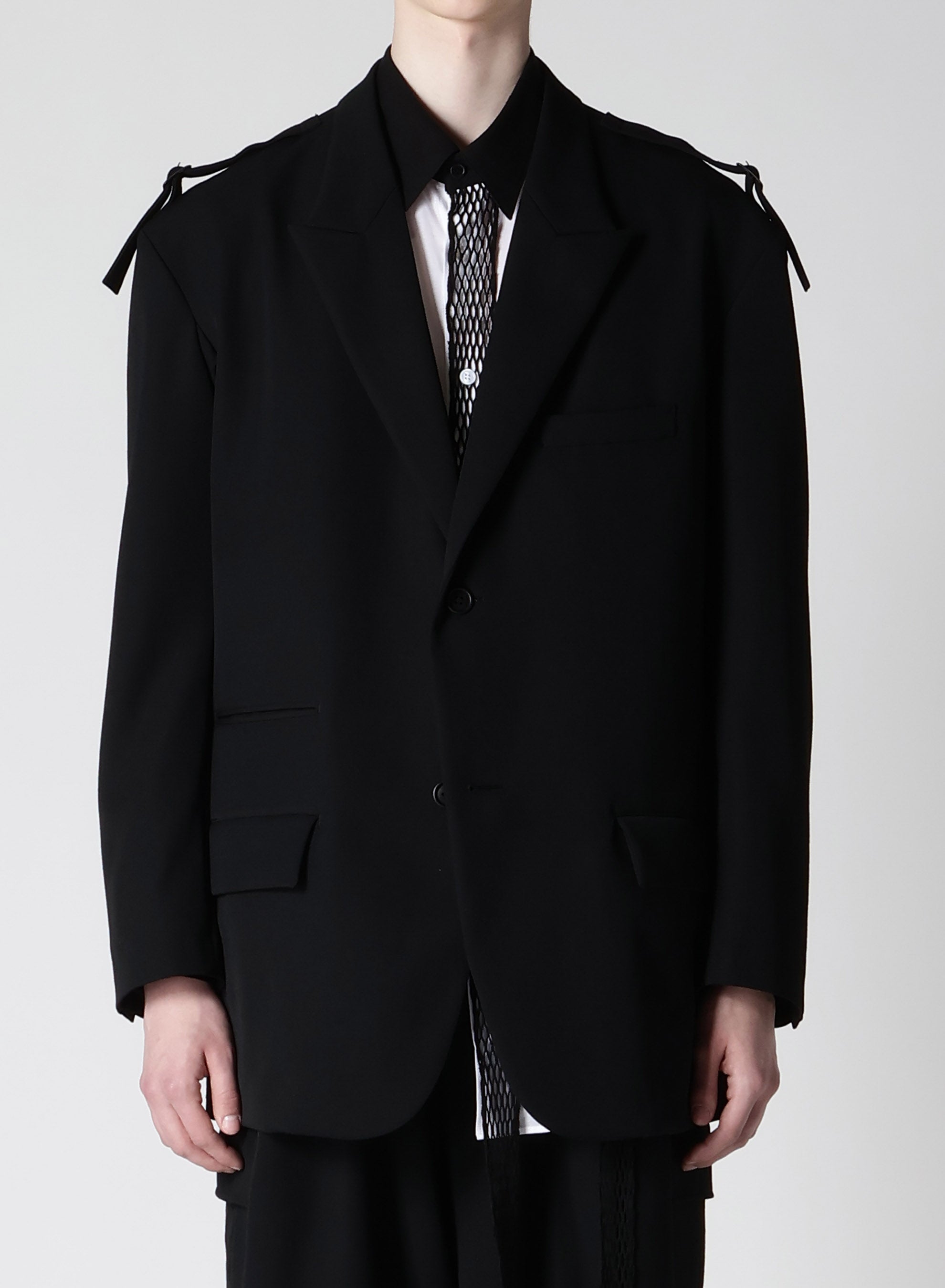 WOOL GABARDINE 2BS JACKET WITH SHOULDER ADJUSTER – THE SHOP YOHJI