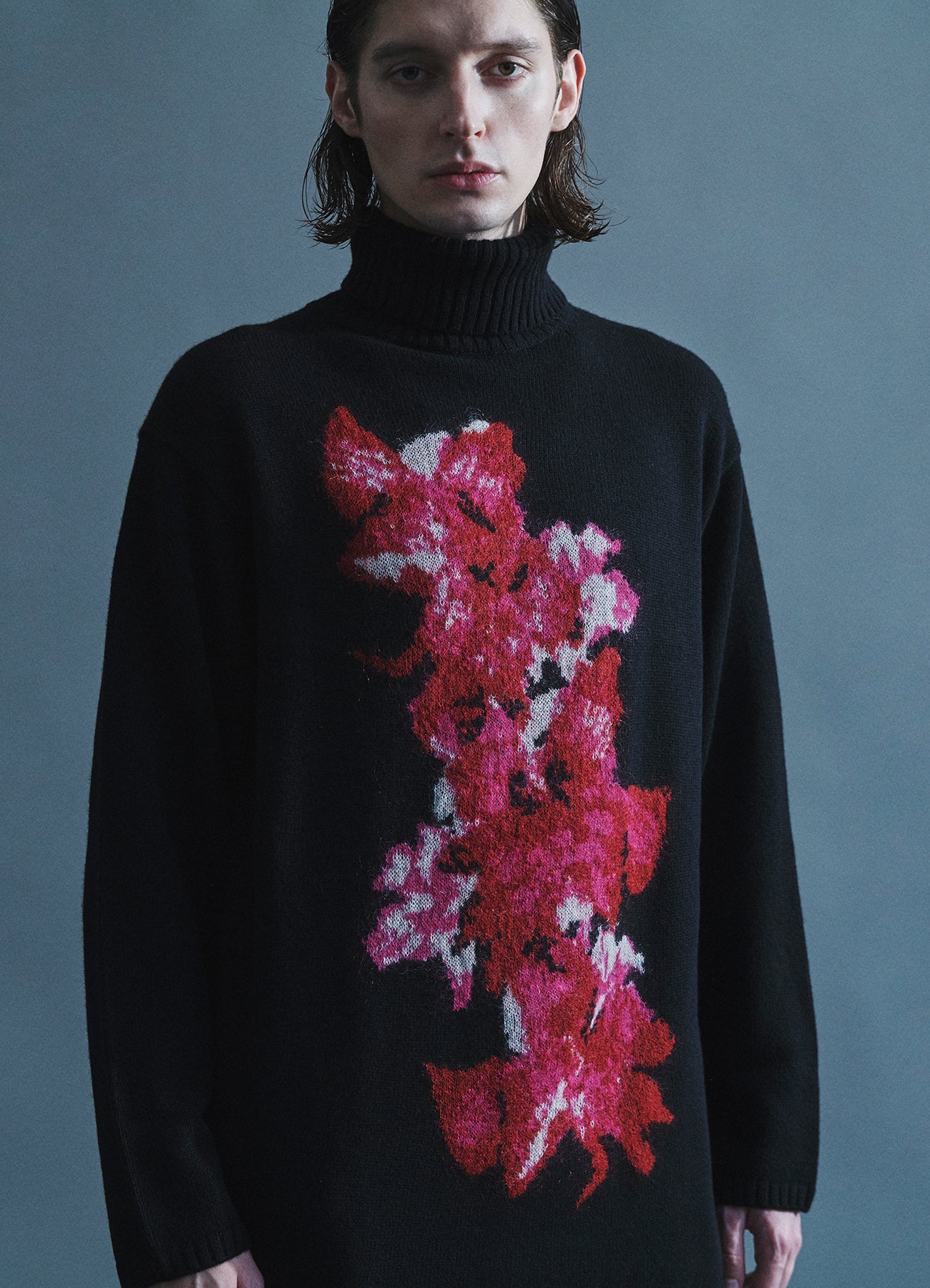 FLOWER DESIGNED TURTLE NECK KNIT – THE SHOP YOHJI YAMAMOTO
